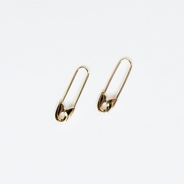 Gold Vermeil Safety Pin Earrings