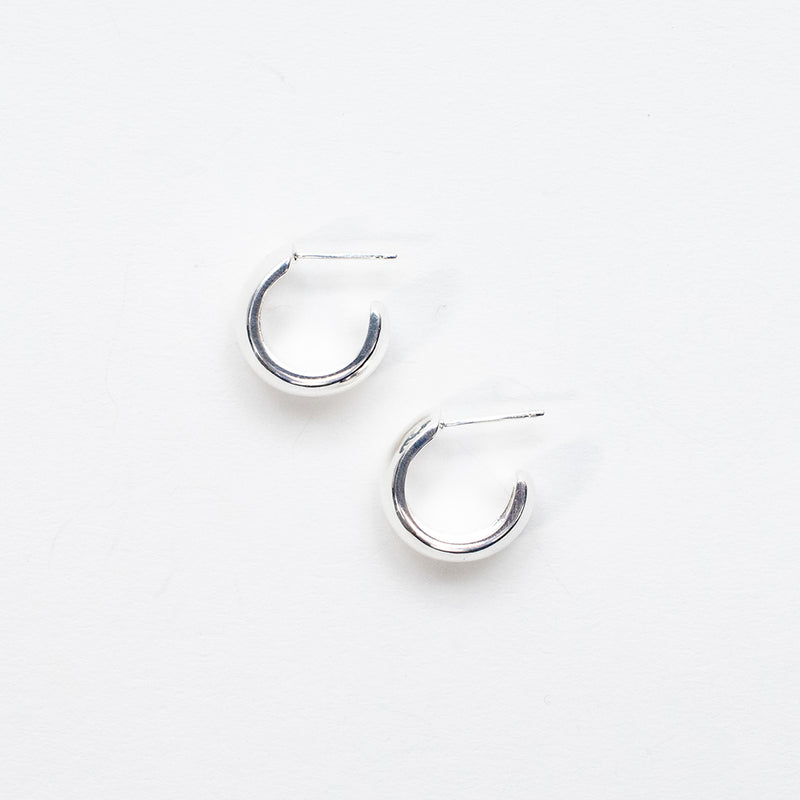Small Wide Silver Hoops