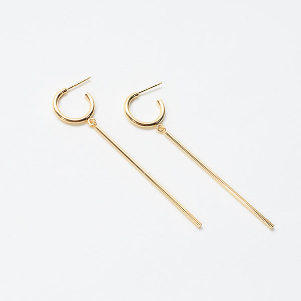 Gold Vermeil Hoops with Hanging Bars