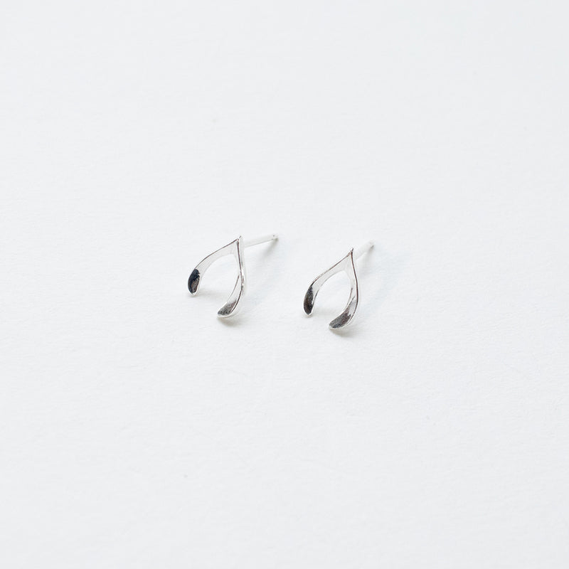 Wishbone Silver Studs