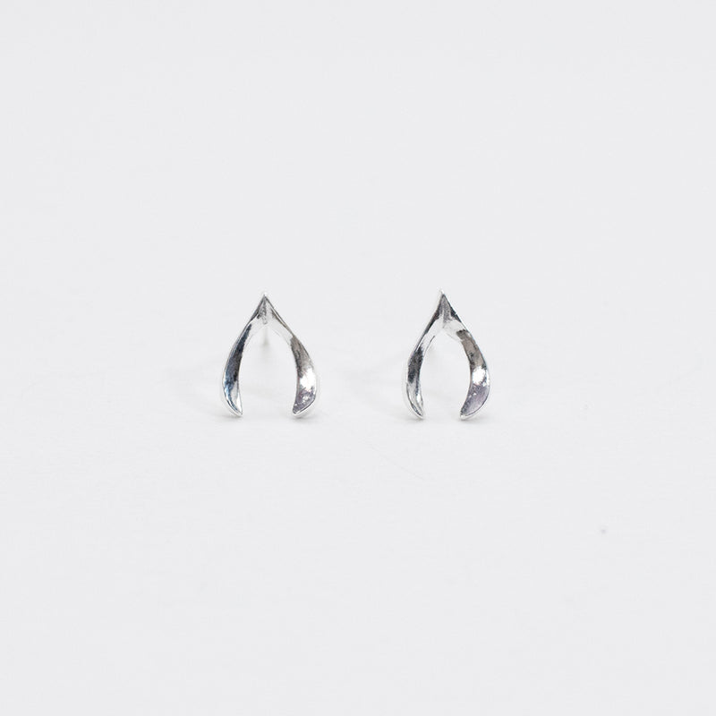 Wishbone Silver Studs