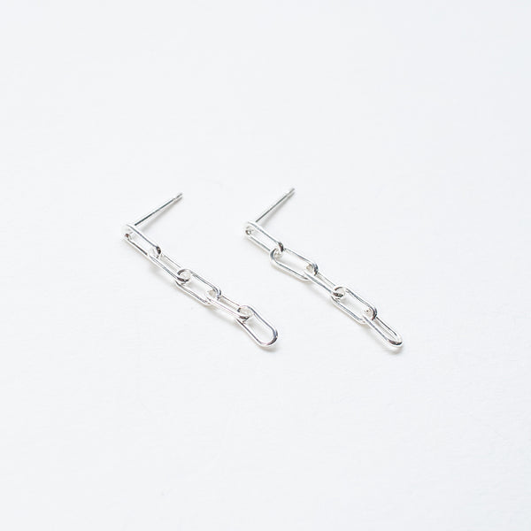 Extra Small Silver Five Chain Link Studs