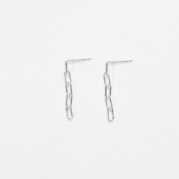 Extra Small Silver Five Chain Link Studs