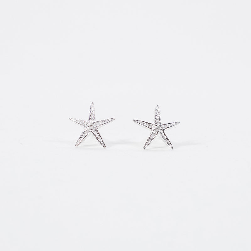 Silver Starfish Studs