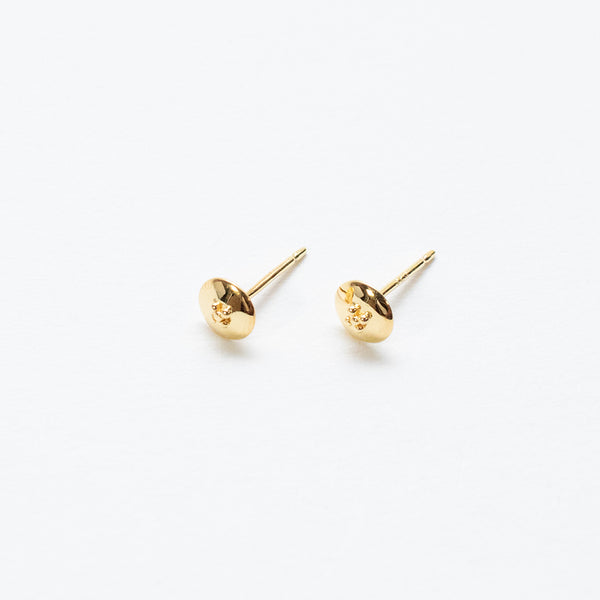 Gold Vermeil Disc With Dots Studs