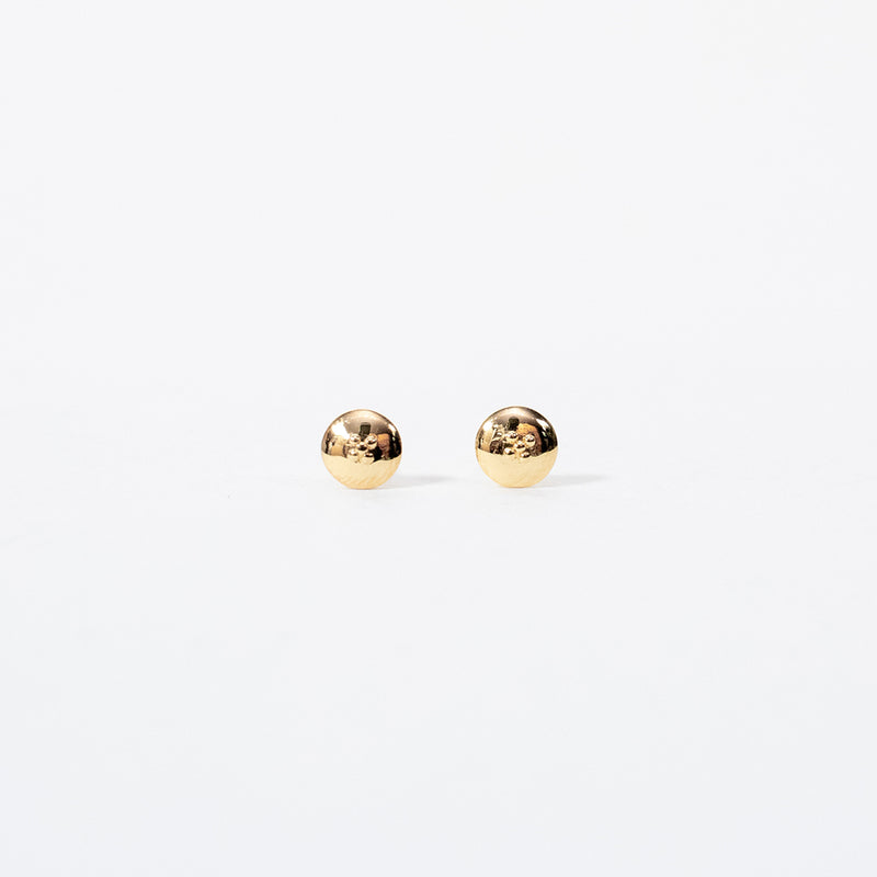 Gold Vermeil Disc With Dots Studs