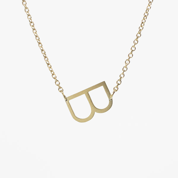 Gold Asymmetrical Initial Necklace