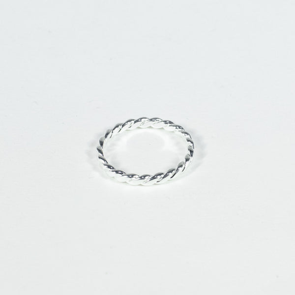 Flat Silver Twisted Ring