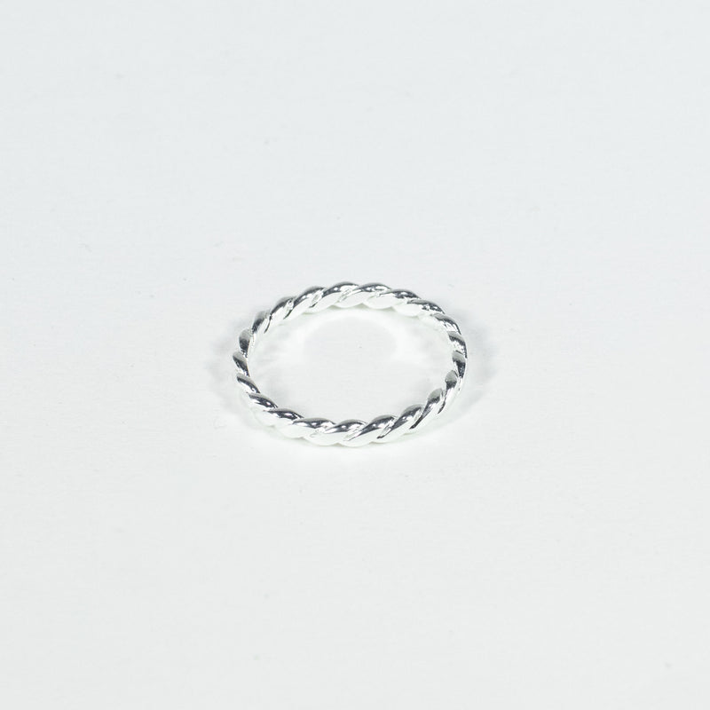 Flat Silver Twisted Ring
