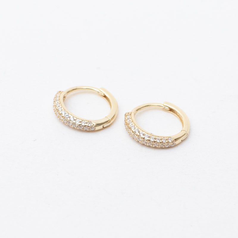 Gold Plated Mini Dome Pave Huggies