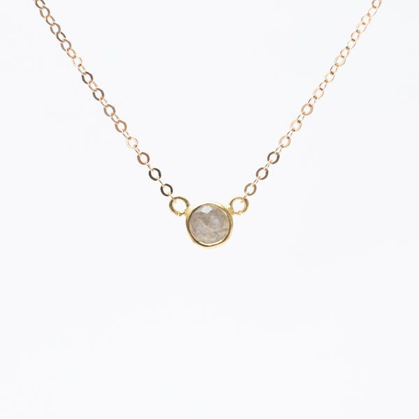Gold Labradorite Comini Circle Stone Necklace