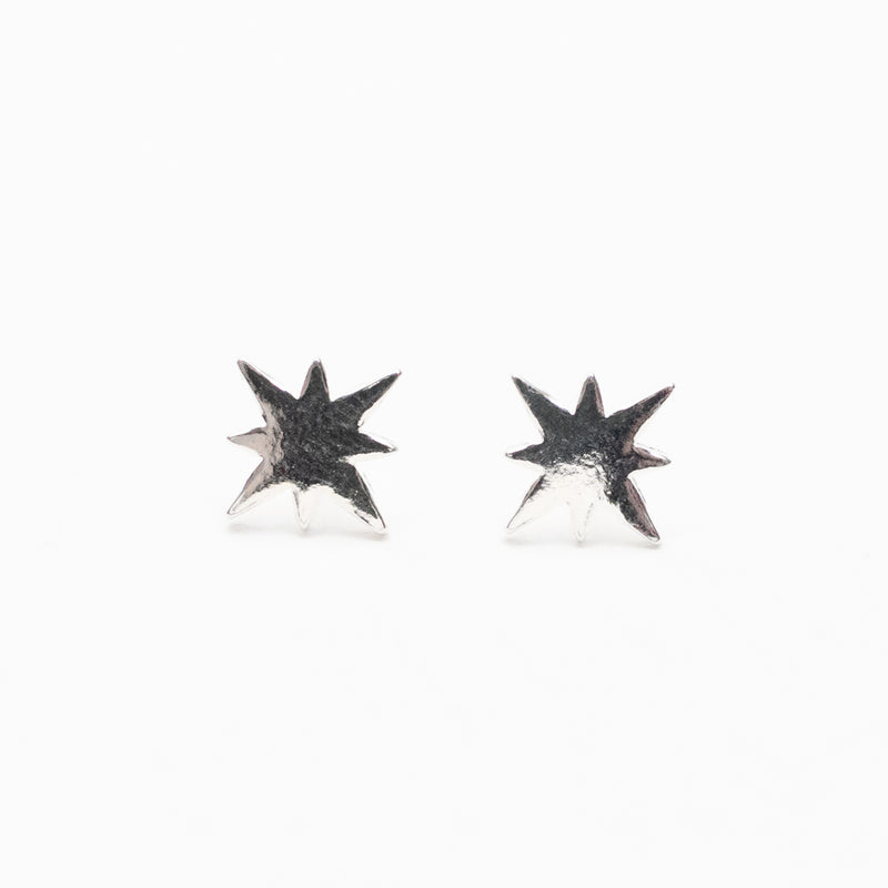 Silver Pointed Star Studs
