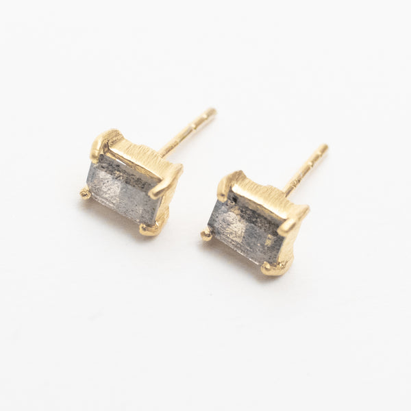 Gold Plated Baguette Stone Studs