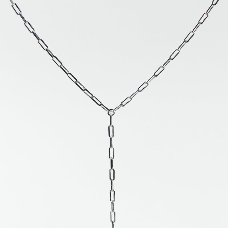 Y Parallel Chain Silver Necklace