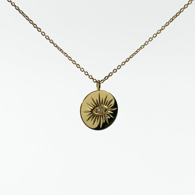 Gold Vermeil Round Eye Necklace