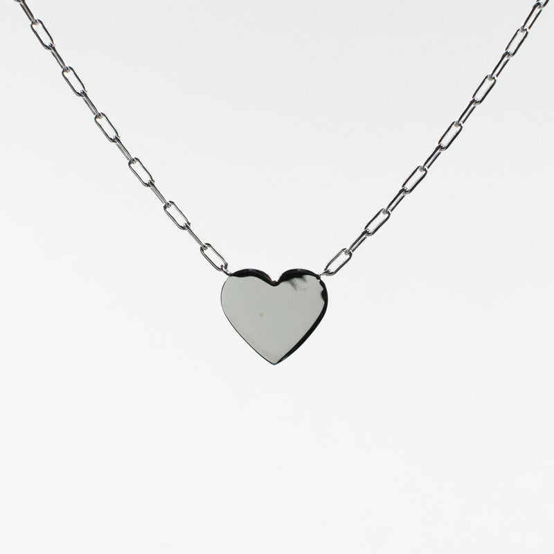 Silver Cutout Heart Necklace