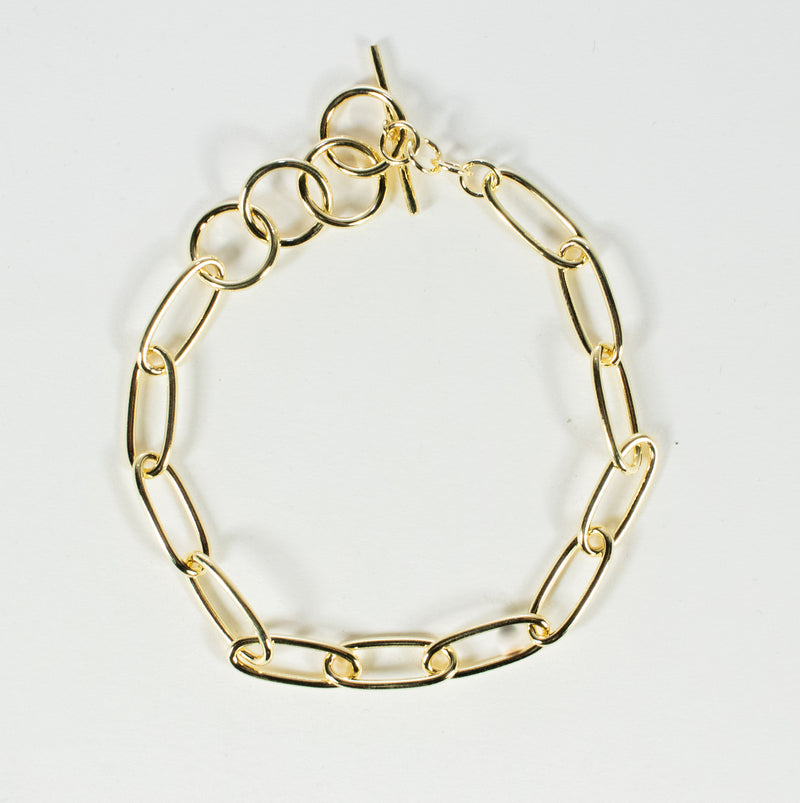 Gold Vermeil Heavy Chain Oval Link Bracelet