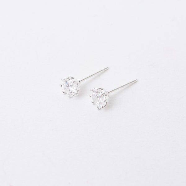 Silver 8 Prong Claw Set Cubic Studs