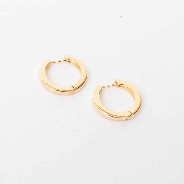 Gold Vermeil Flat Squared Click In Hoops