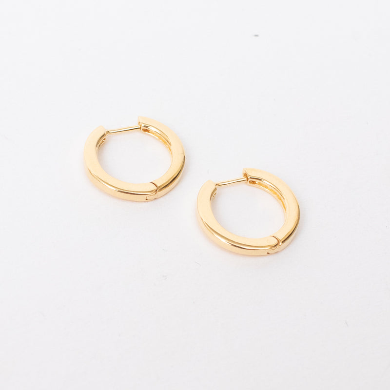 Gold Vermeil Flat Squared Click In Hoops
