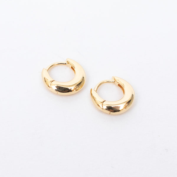 Gold Vermeil Small Crescent Click In Hoops