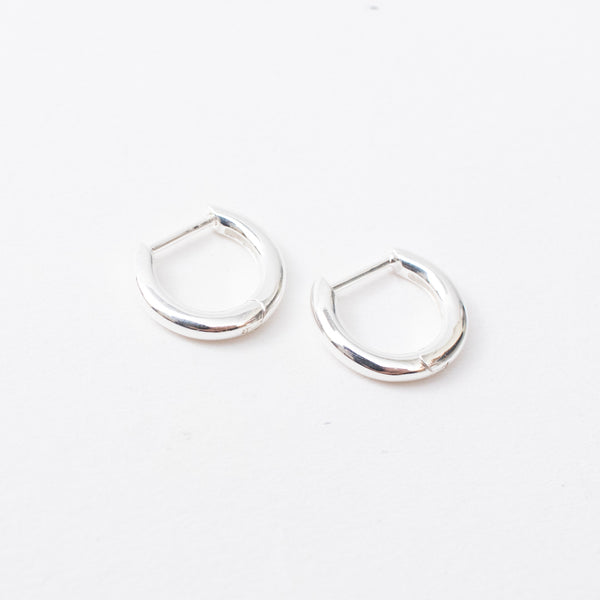 Silver Plain Small Rounded Click In Hoops