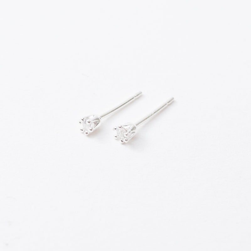 Silver Super Tiny Claw Set Cubic Studs