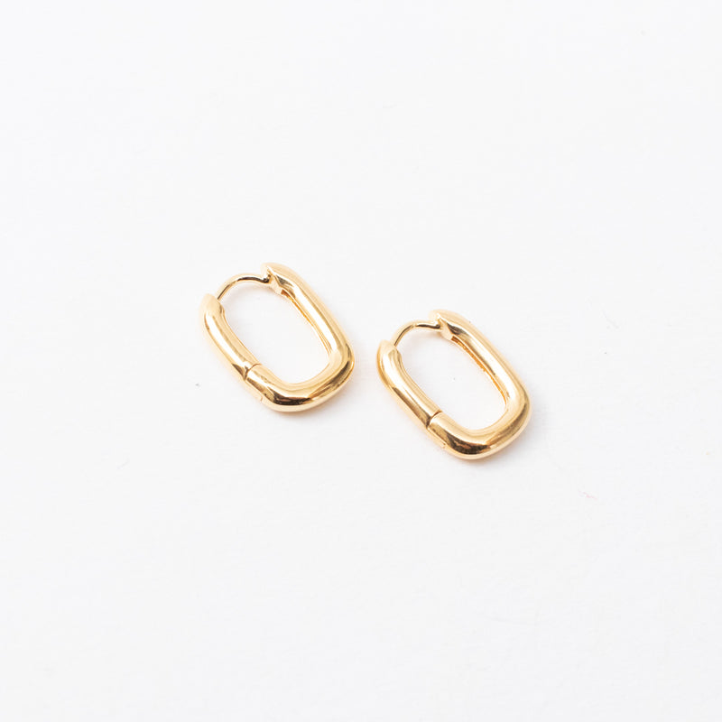Gold Vermeil Rounded Rectangle Click In Hoops