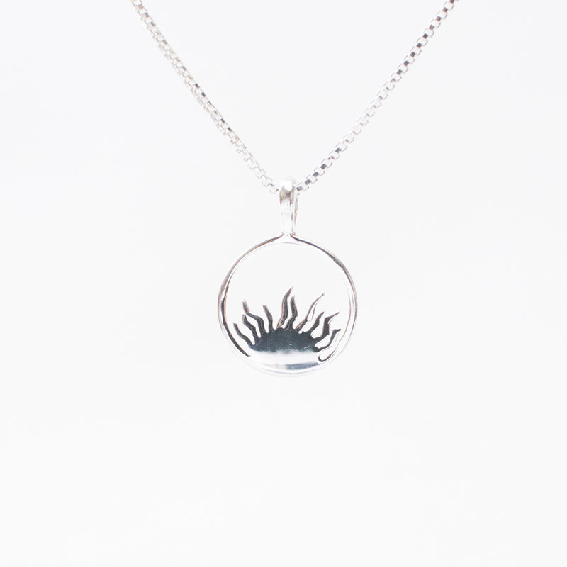 Silver Sunrise Circle Necklace