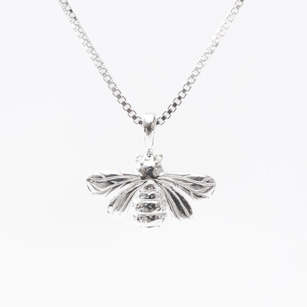 Silver Cutout Bee Necklace