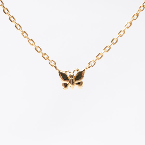 Tiny Gold Vermeil Butterfly Necklace