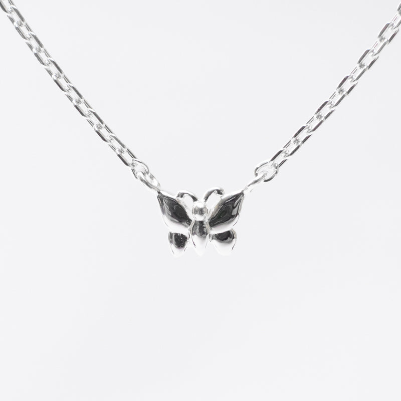 Tiny Silver Butterfly Necklace