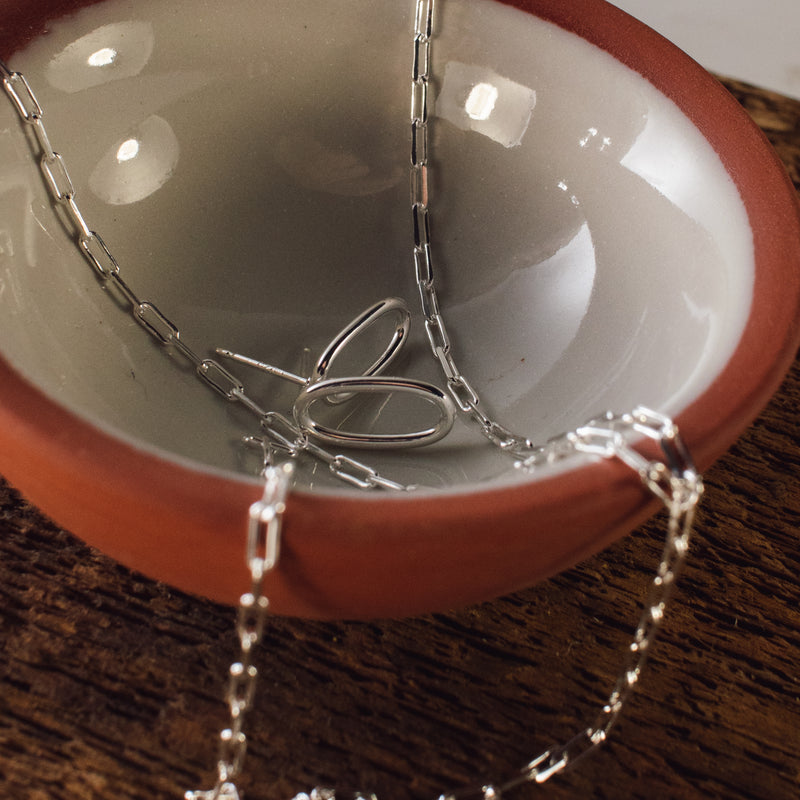Y Parallel Chain Silver Necklace