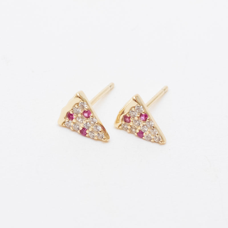 Gold Plated Pizza Studs