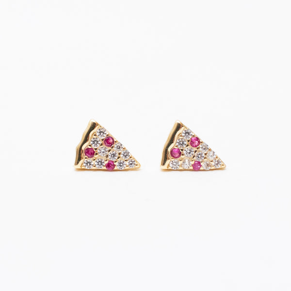 Gold Plated Pizza Studs