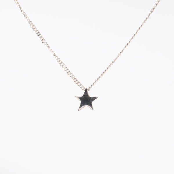 Single Silver Star Necklace