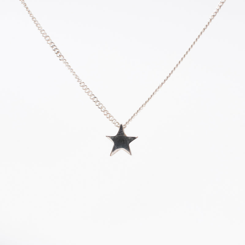 Single Silver Star Necklace