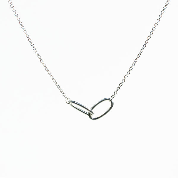 Two Ovals Silver Necklace