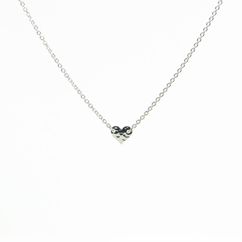 Hammered Silver Heart Necklace