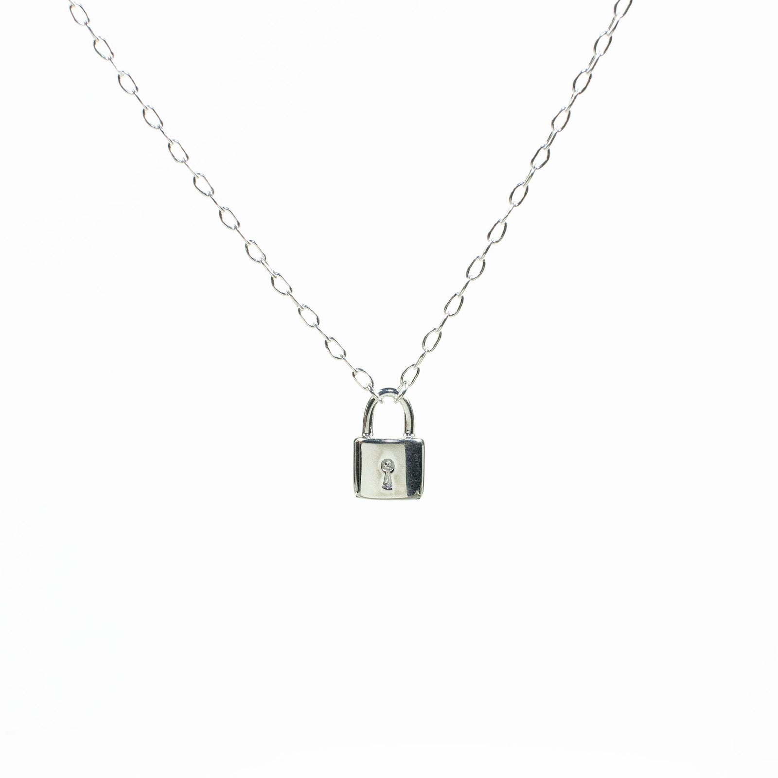 Silver Padlock Necklace