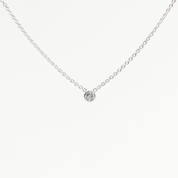 Solitaire Cubic Zirconia Silver Necklace