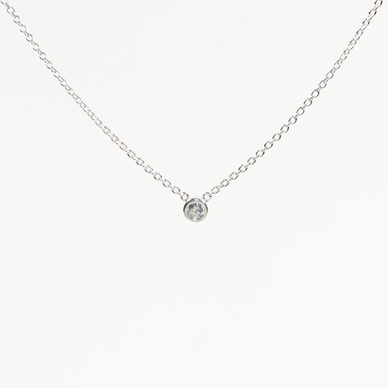 Solitaire Cubic Zirconia Silver Necklace