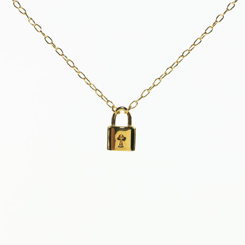 Gold Vermeil Padlock Necklace