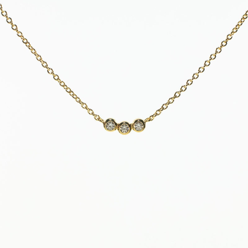 Gold Vermeil Tri Crystal Necklace