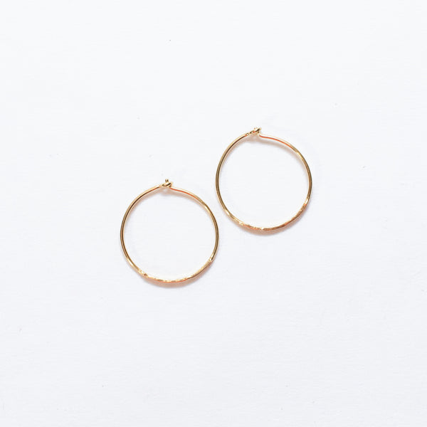 Gold Vermeil Hammered Wire Hoops