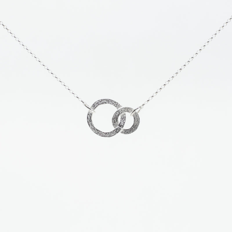 Silver Small Double Hammered Necklace