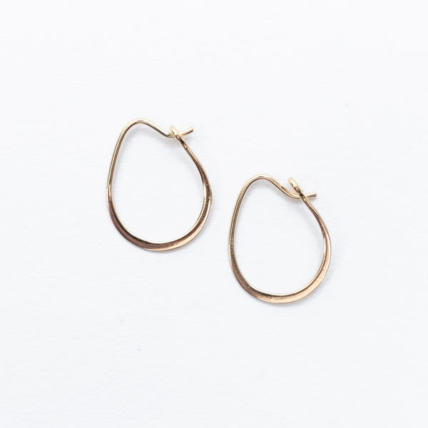 Small Gold Vermeil Pear Shaped Hoops