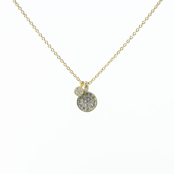 Round Cubic Disc Necklace