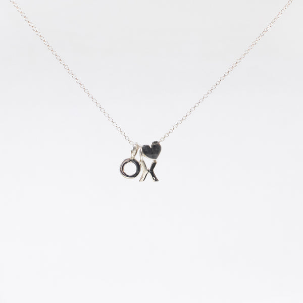 Silver Heart & XO Necklace
