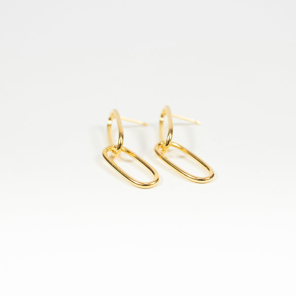 Gold Vermeil Oval Loops Studs